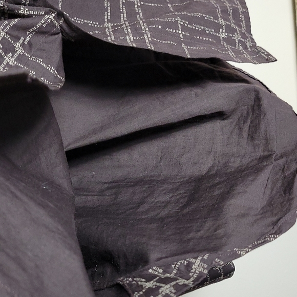 Burberry London Men's Button Up Brown Spellout Micro stripe Plaid Shirt Sz L - Picture 6 of 11